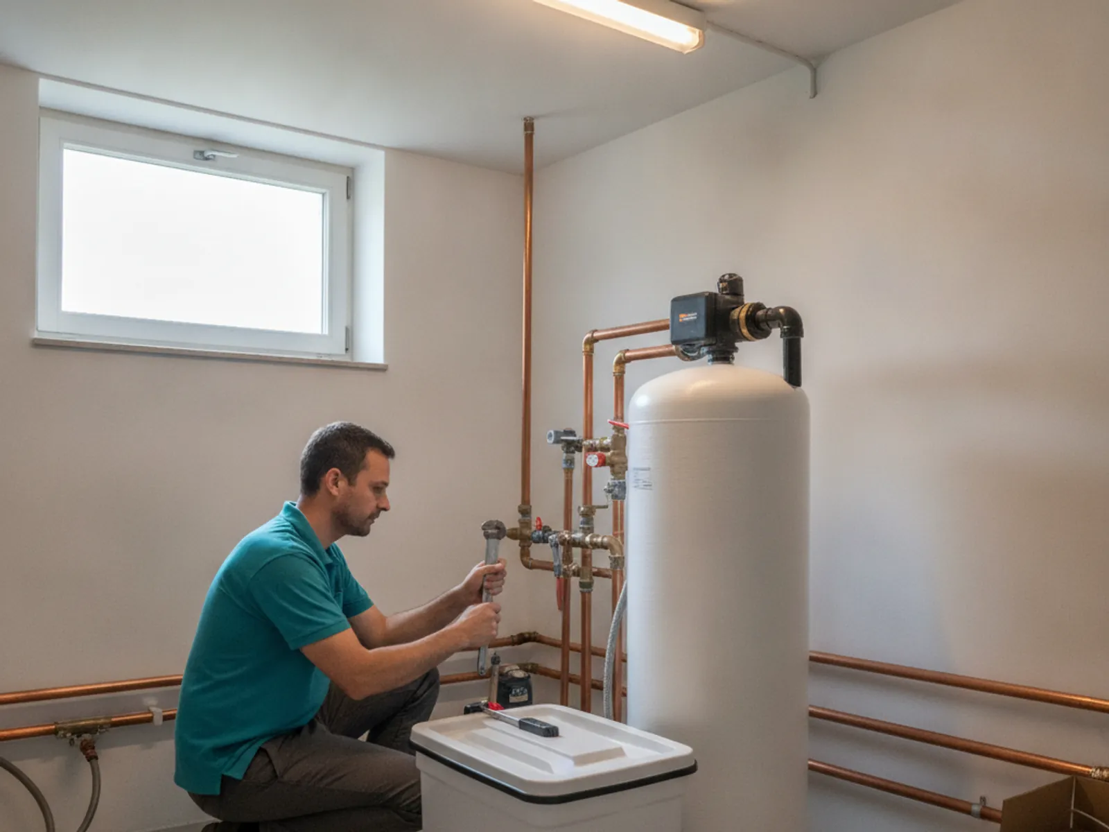 Installation adoucisseur d'eau